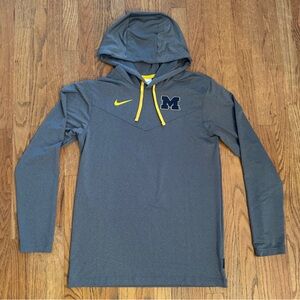 Nike Michigan Wolverines Football On-Field Dri-Fit Football Hoodie- Grey Small